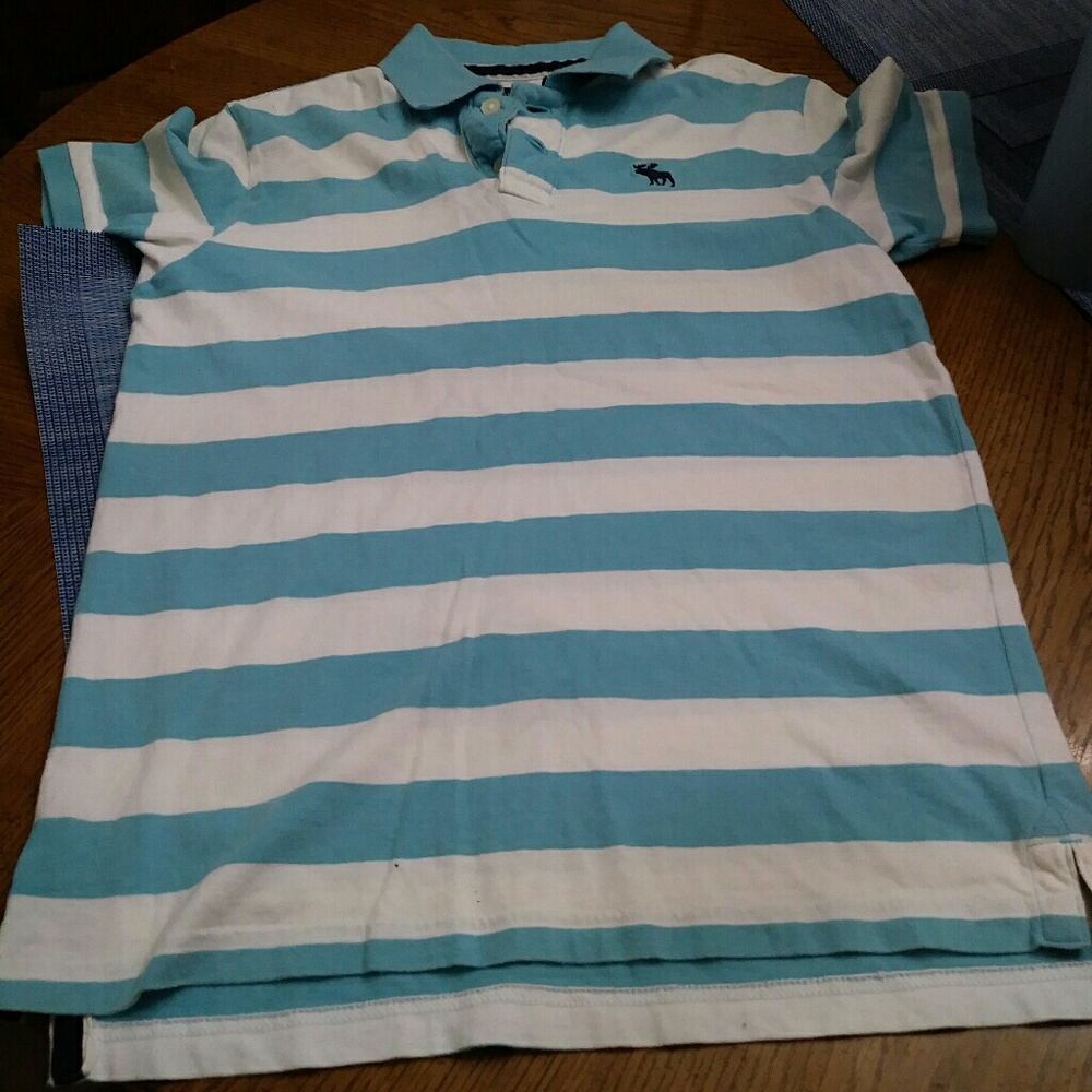 XL Aerpostale blue and white striped men's polo